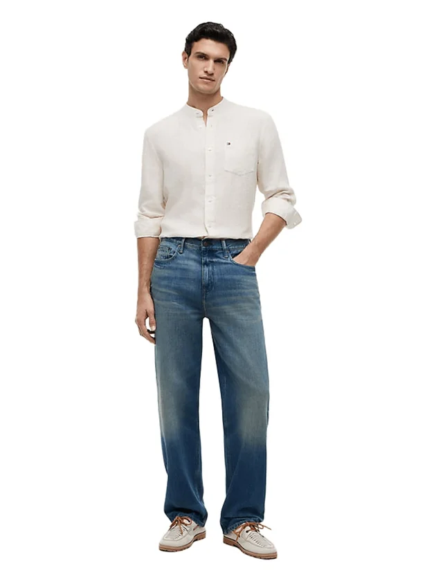 Pin Stripe Linen Mao
