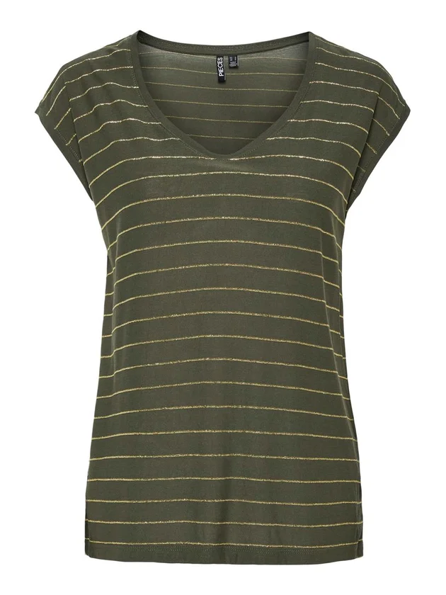 Pcbillo Tee Lurex Stripes
