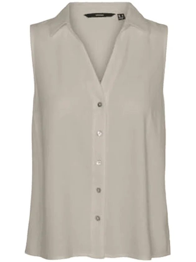 Mymo Lin Sl V Neck Shirt Wvn
