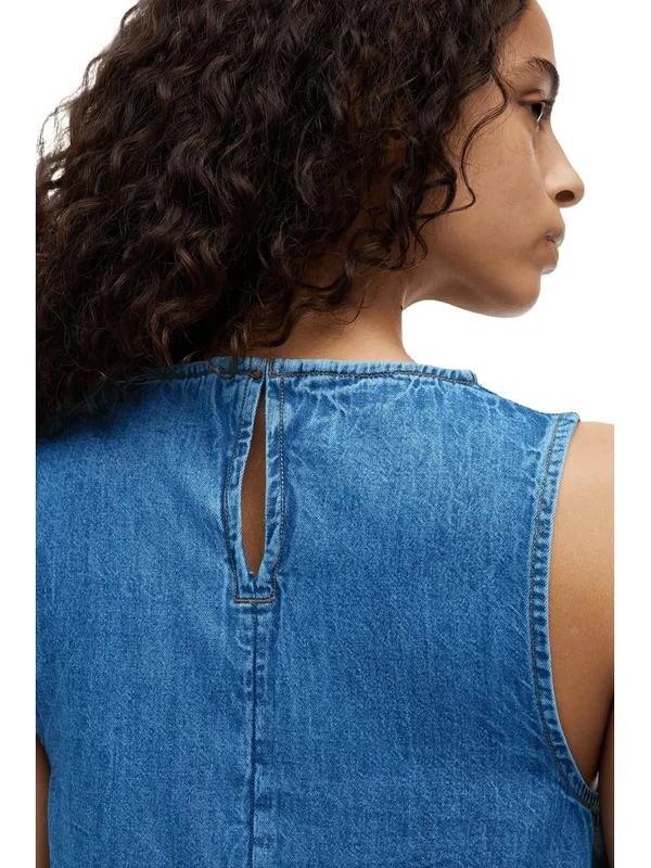 A Line Chambray Dress Ext