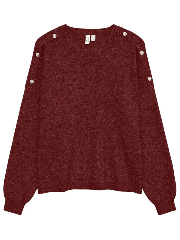 Joya LS O Neck Button Pullover BTQ