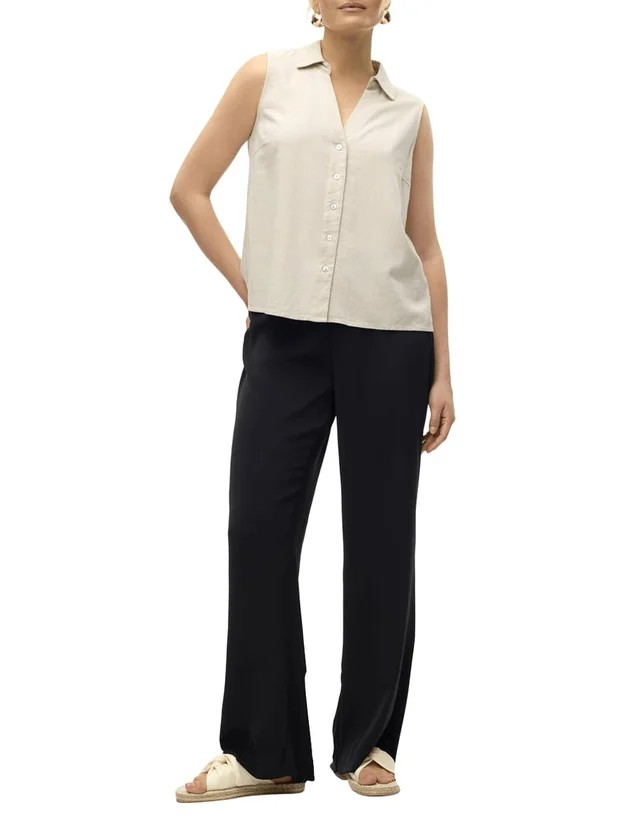 Mymo Lin Sl V Neck Shirt Wvn