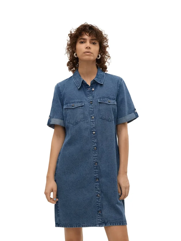 Jennie Ss Short Denim Dress