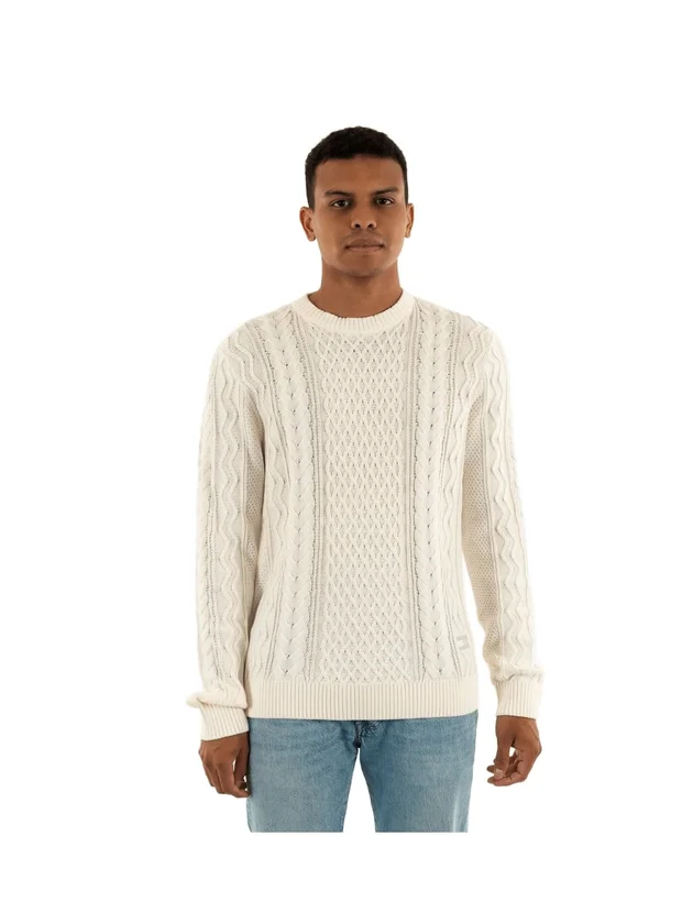 Slm Badge Cable Knit Sweater