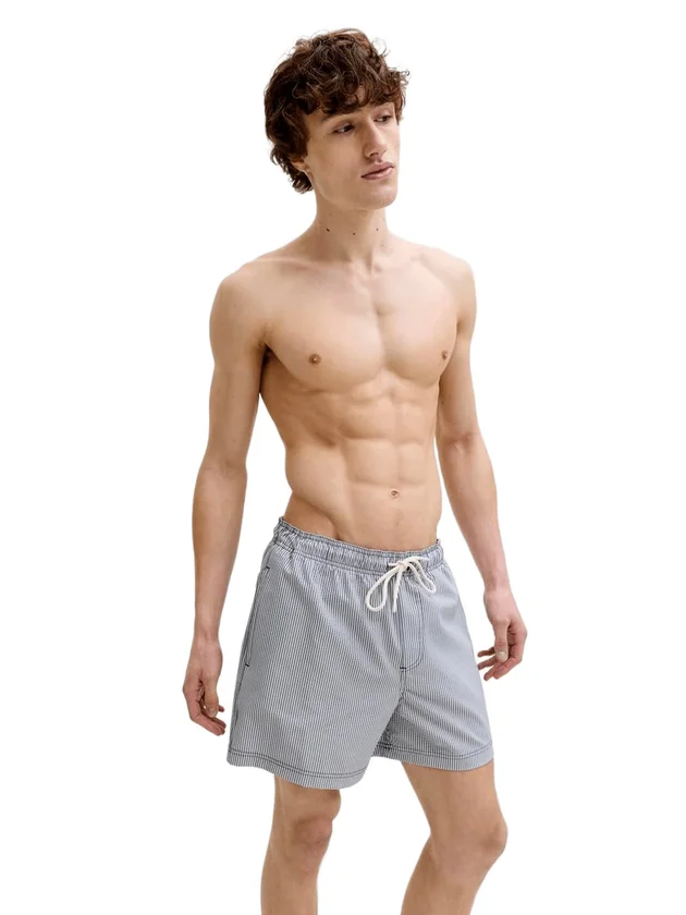 Ocean Seersucker Swim Shorts Ln