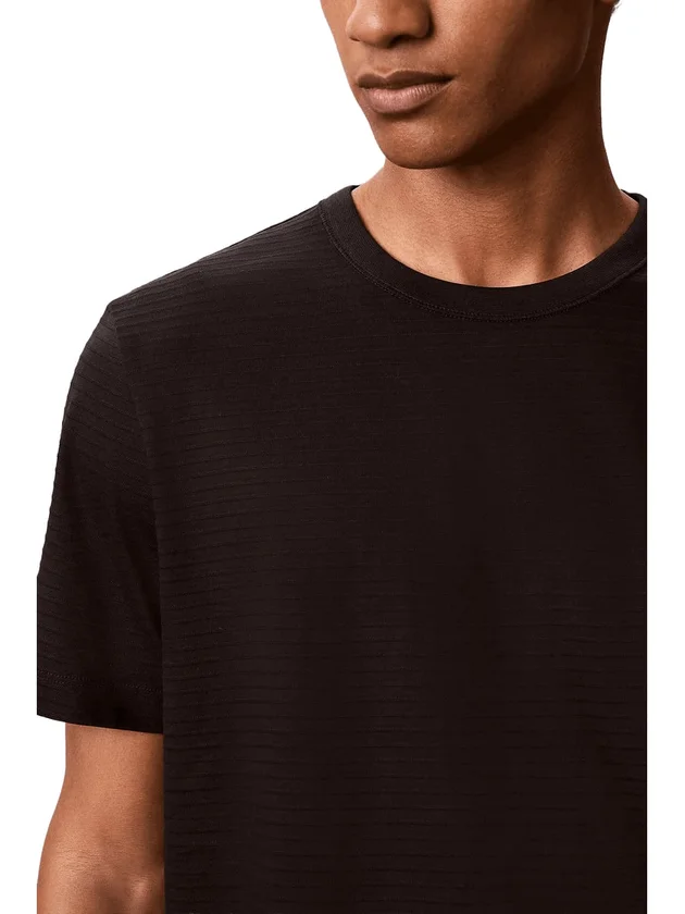 Textured Stripe Crewnk Tee
