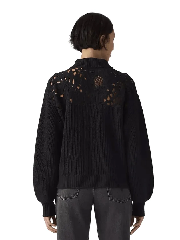 Bianca Crochet Polo Sweater