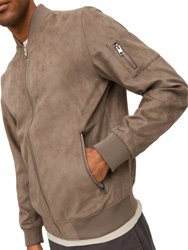 Faux Suede Bomber