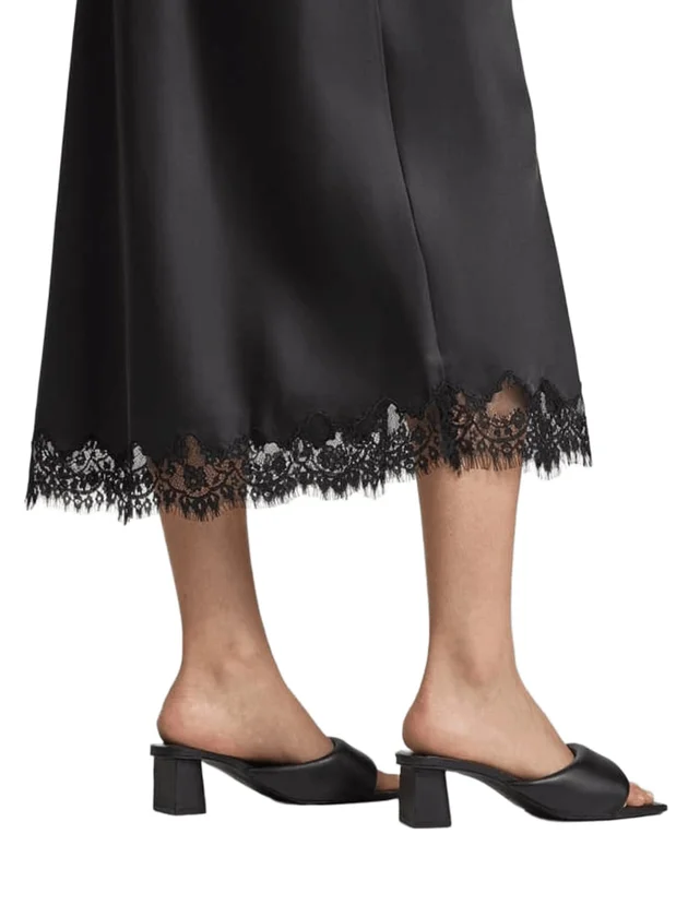 Pcjessa Hw Midi Skirt W Lace Wvn Bc