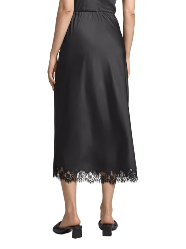 Pcjessa Hw Midi Skirt W Lace Wvn Bc