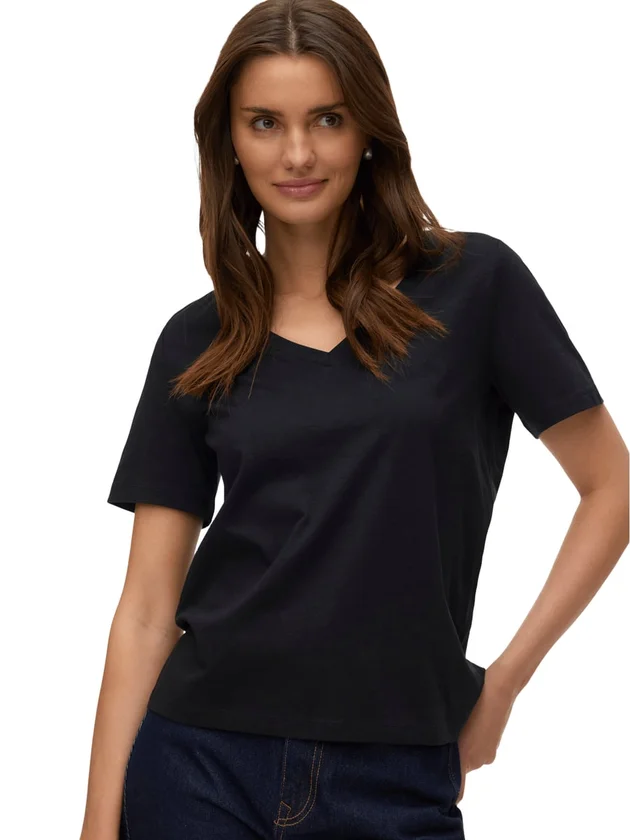 Vmpaulina Ss V Neck T Shirt Jrs Noos