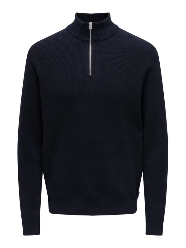 Reg 12 Struc Half Zip Knit