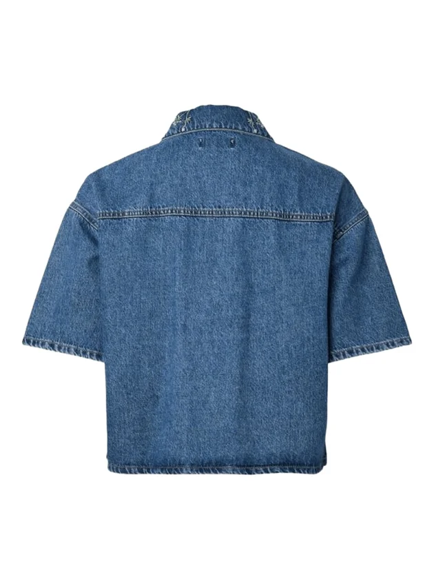 Pcsky Embroidery 3 4 Denim Shirt