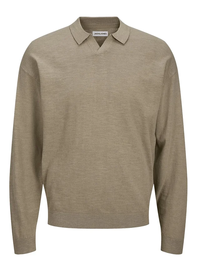 Jjcolin Slub Knit Polo LS