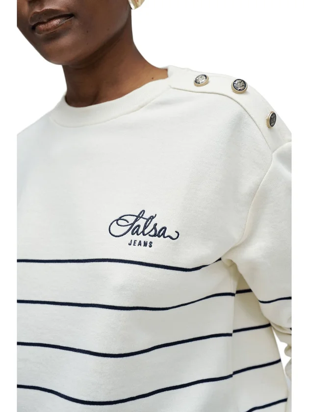 Stripped Twofer Sweatshirt