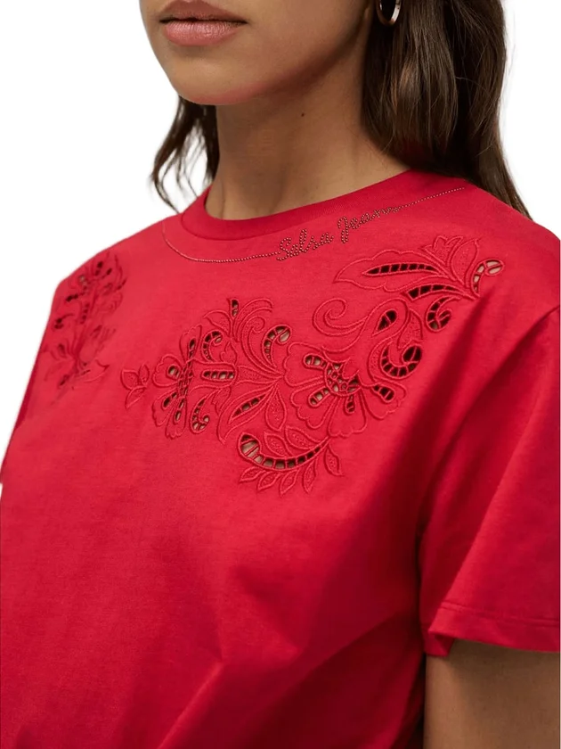 Branding Flowers Embroidery T Shirt