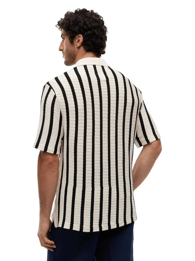 Open Knit Relaxed Fit Polo