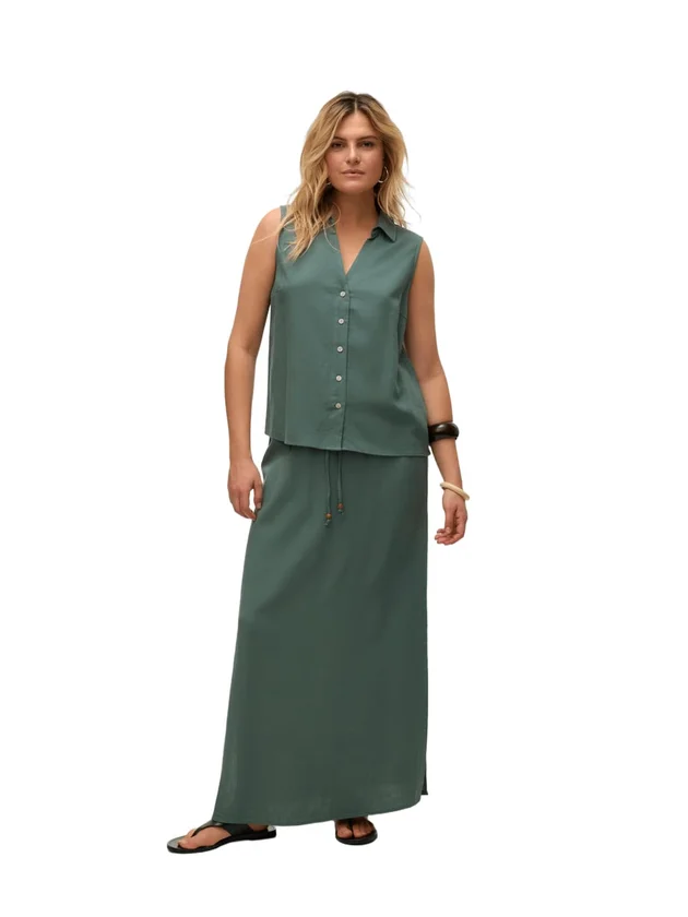 Mymo Lin Sl V Neck Shirt Wvn