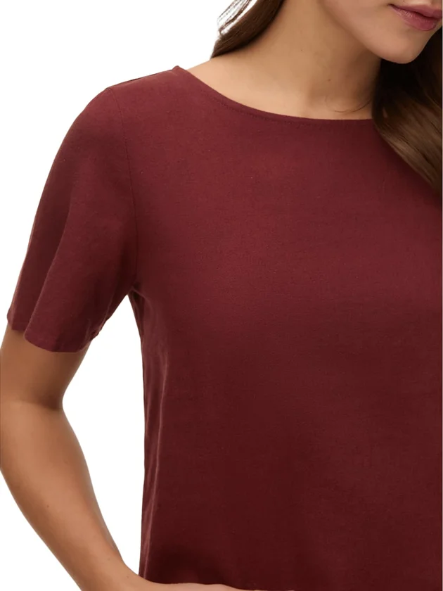 Mymilo Ss O Neck Top Wvn Ga