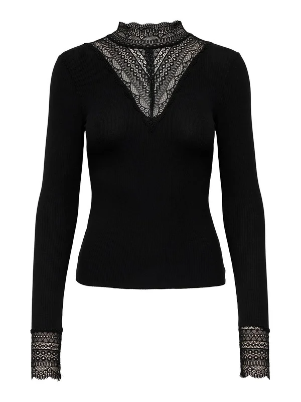 Tilde L S High Neck Lace Top Jrs Noos