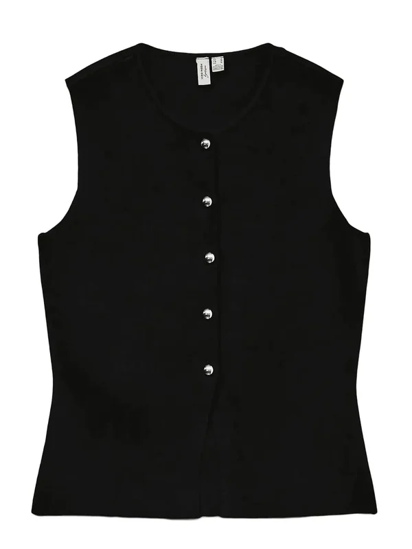 Saba Sl O Neck Button Vest