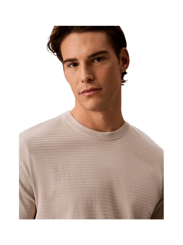Textured Stripe Crewnk Tee