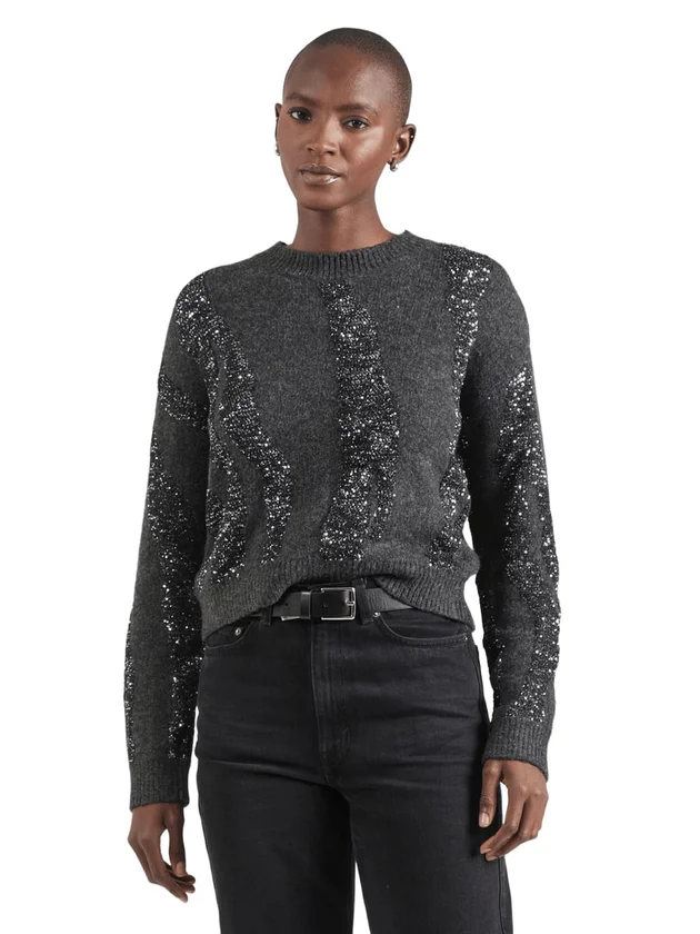 Prada LS O Neck Sequin Knit BC