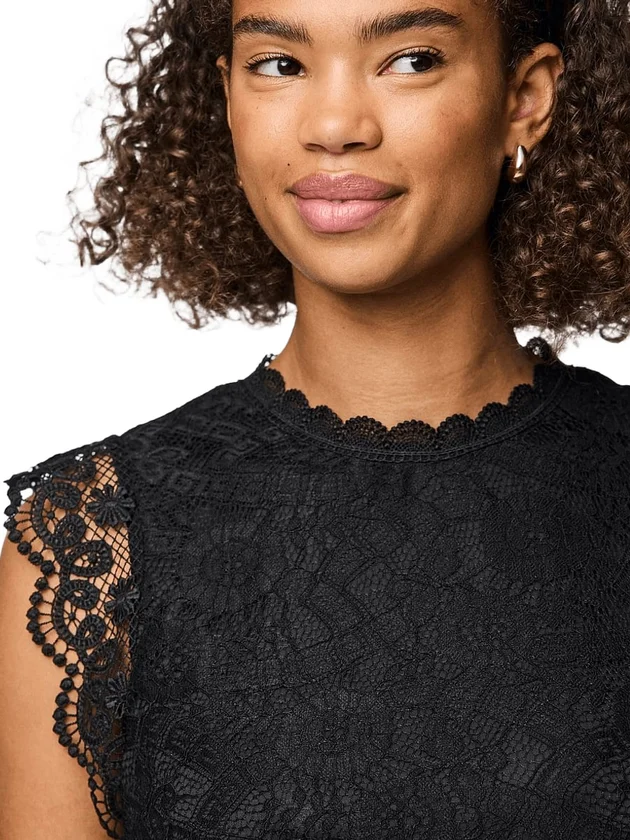 Colline Sl Lace Top Wvn Noos