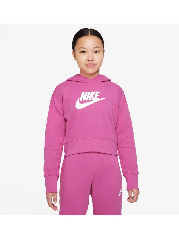 Club Ft Crop Hoodie Hbr