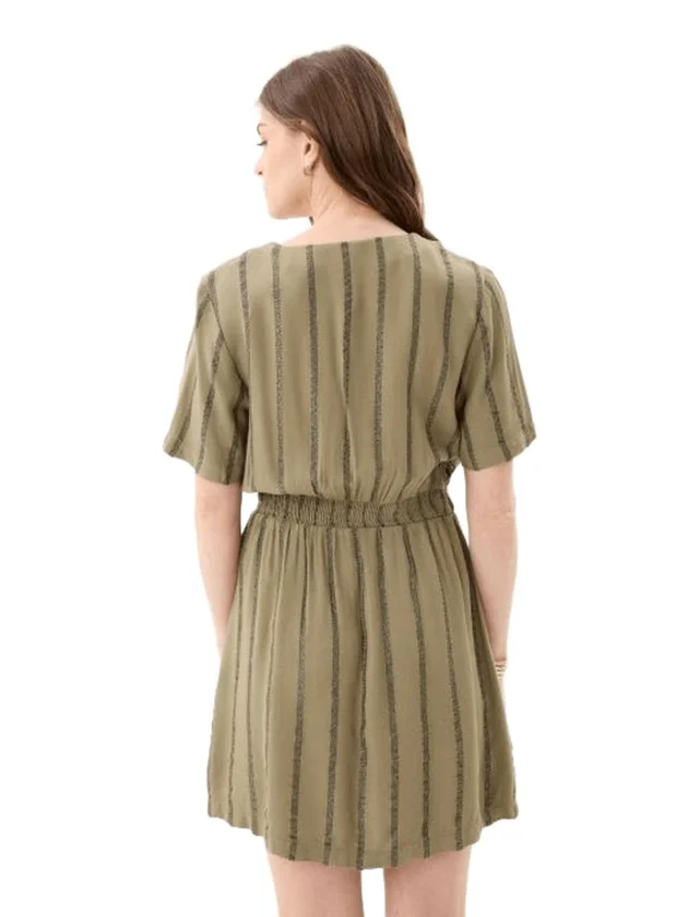Brigitte Ss V Neck Wvn Dress