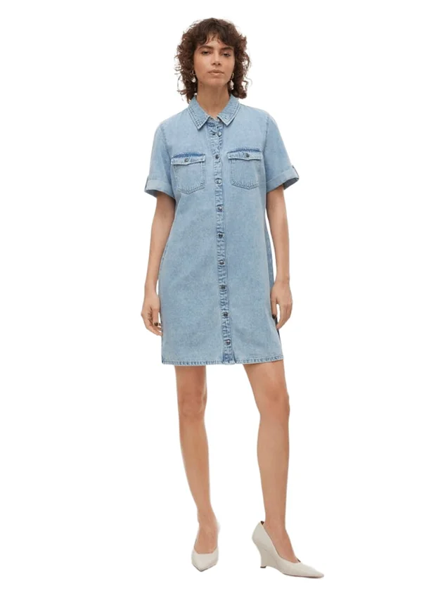 Jennie Ss Short Denim Dress
