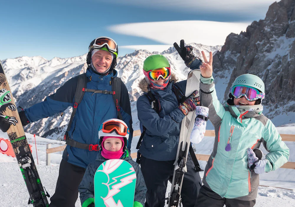 Famille au ski