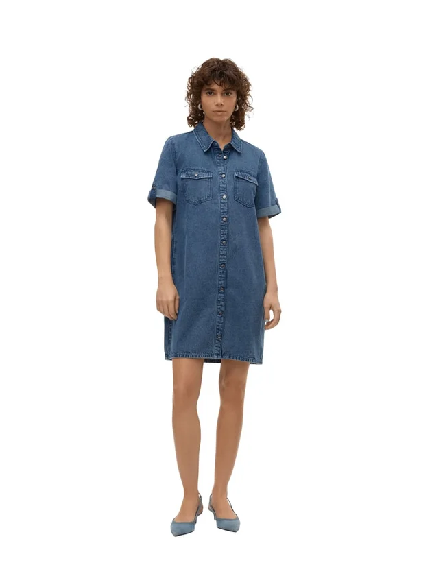 Jennie Ss Short Denim Dress