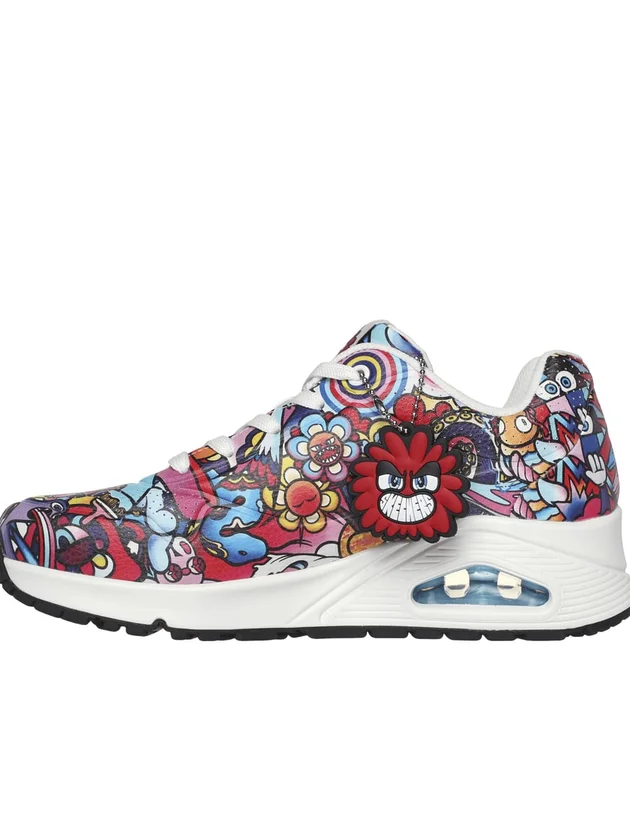 Sneakers femme Skechers Uno Color Doodle stylées et confortables