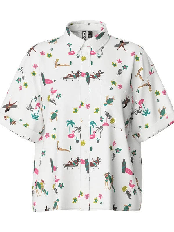 Pctrinique Ss Shirt Wvn Fc Bc