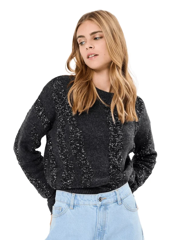 Prada LS O Neck Sequin Knit BC