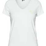 BRIGHT WHITE / GOLD HEART OUTLINE