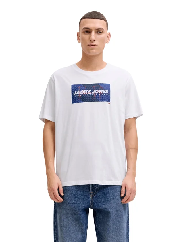Jjcole Print Tee Ss Crew Neck Ln