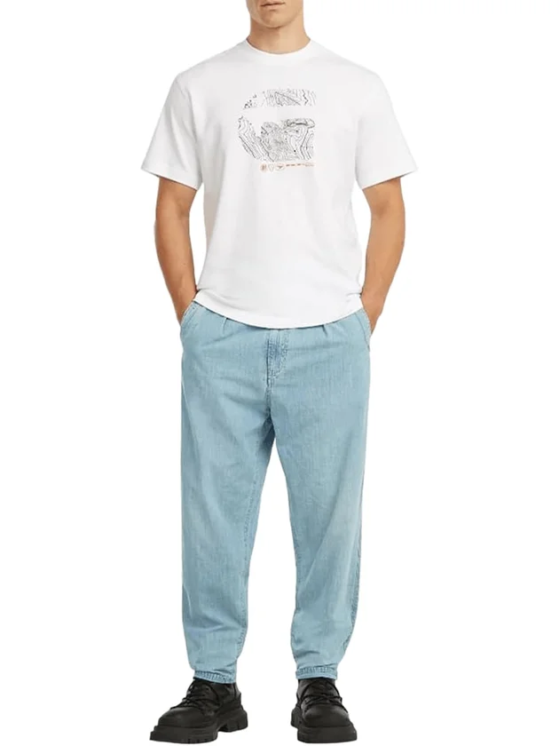 Pleated Chino Denim Relaxed Tapered