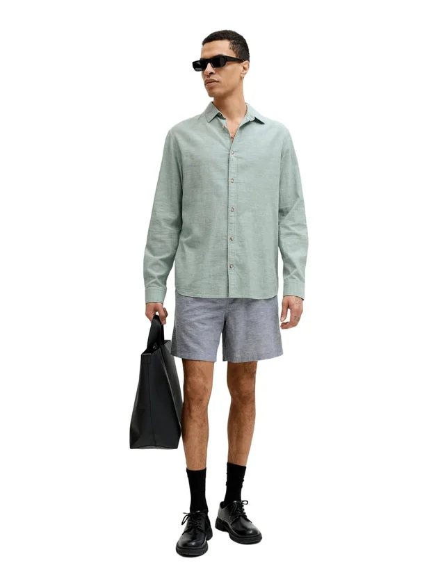 Jjesummer Linen Blend Shirt L S Sn