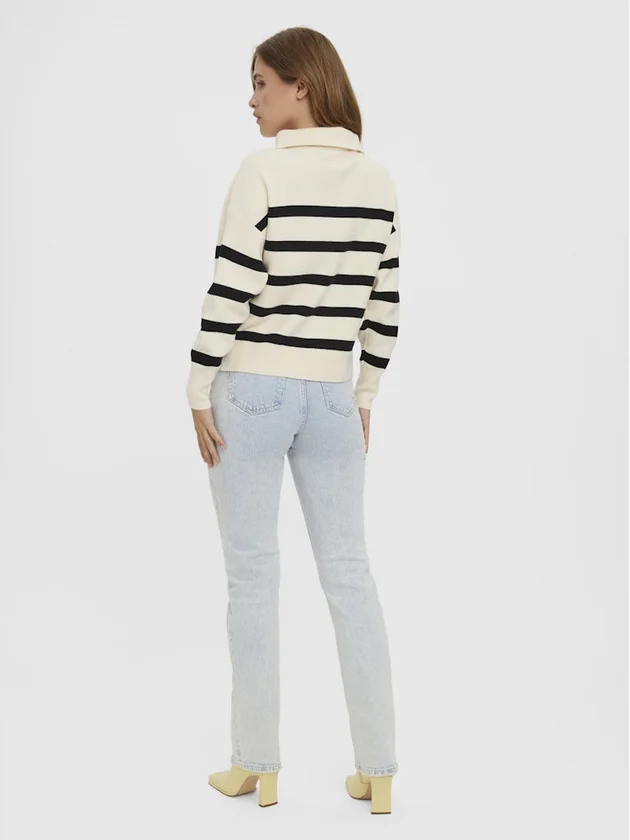 Saba Stripe LS Highneck Blouse