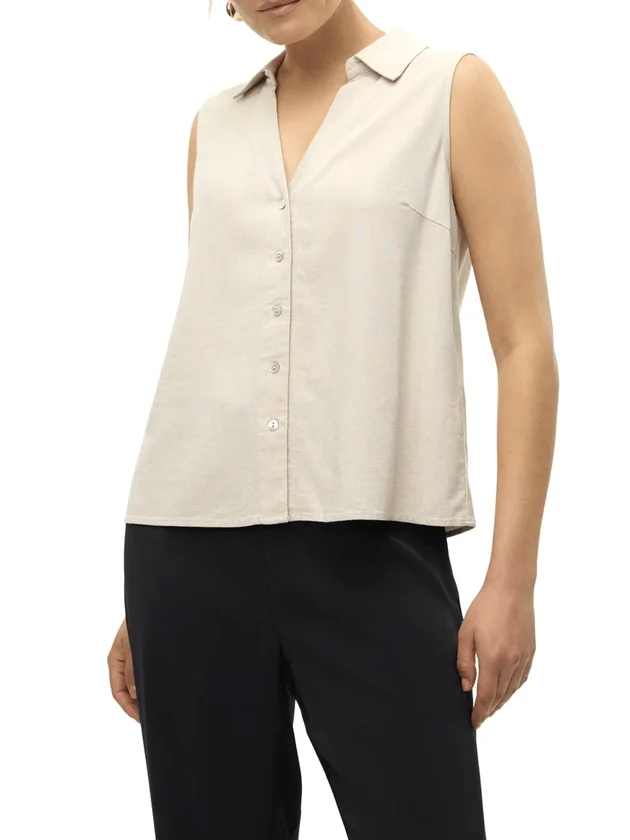 Mymo Lin Sl V Neck Shirt Wvn