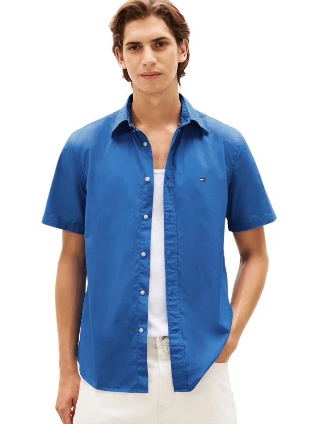 Flex Poplin Solid S S Shirt
