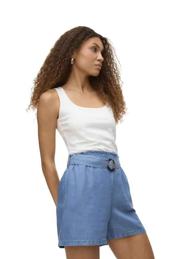 Paperbag Belt Tencel Shorts