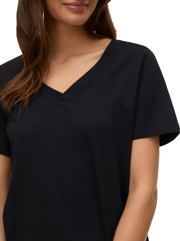Vmpaulina Ss V Neck T Shirt Jrs Noos