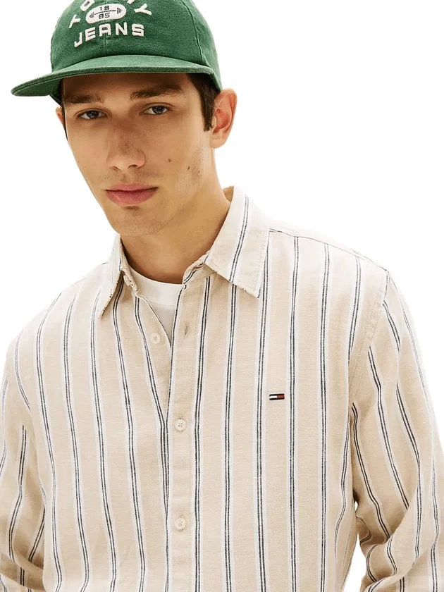 Reg Linen Mx Strp Shirt Ext
