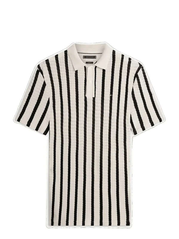 Open Knit Relaxed Fit Polo