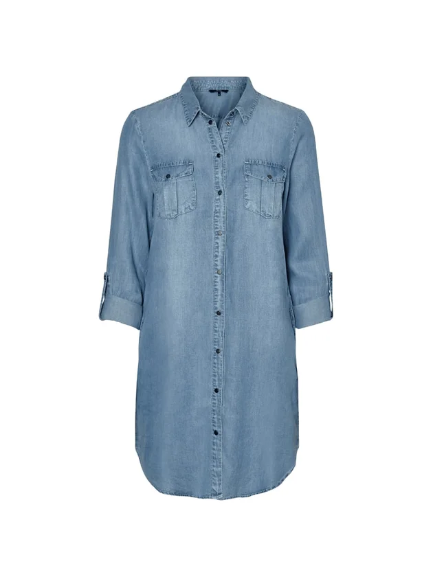 Sigga Ls Short Dress Lt Bl Ga Noo