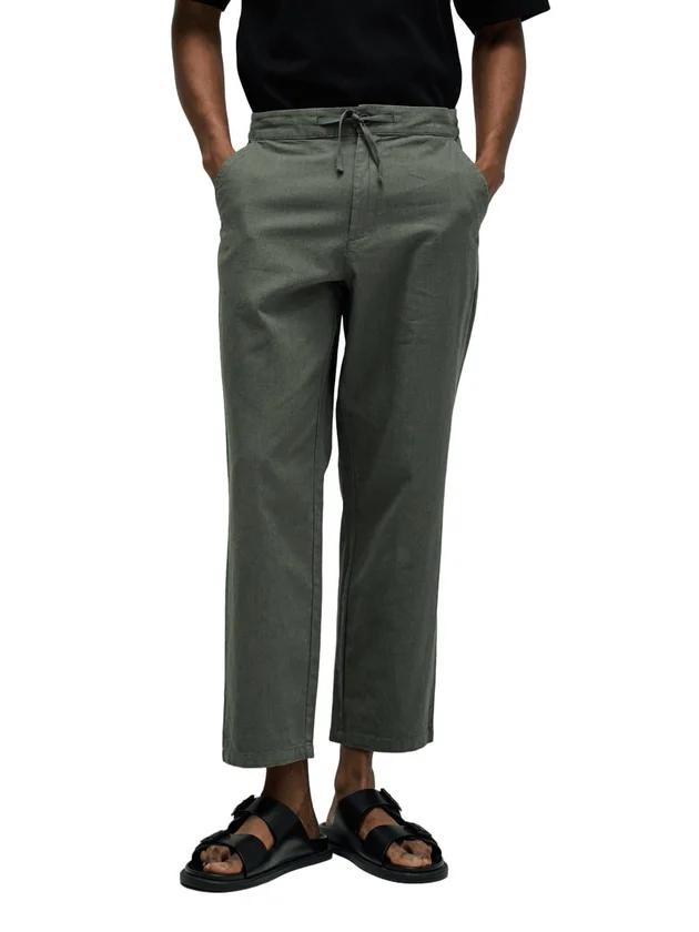 Cotton Linen Jogger Pants Set