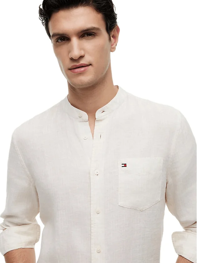 Pin Stripe Linen Mao